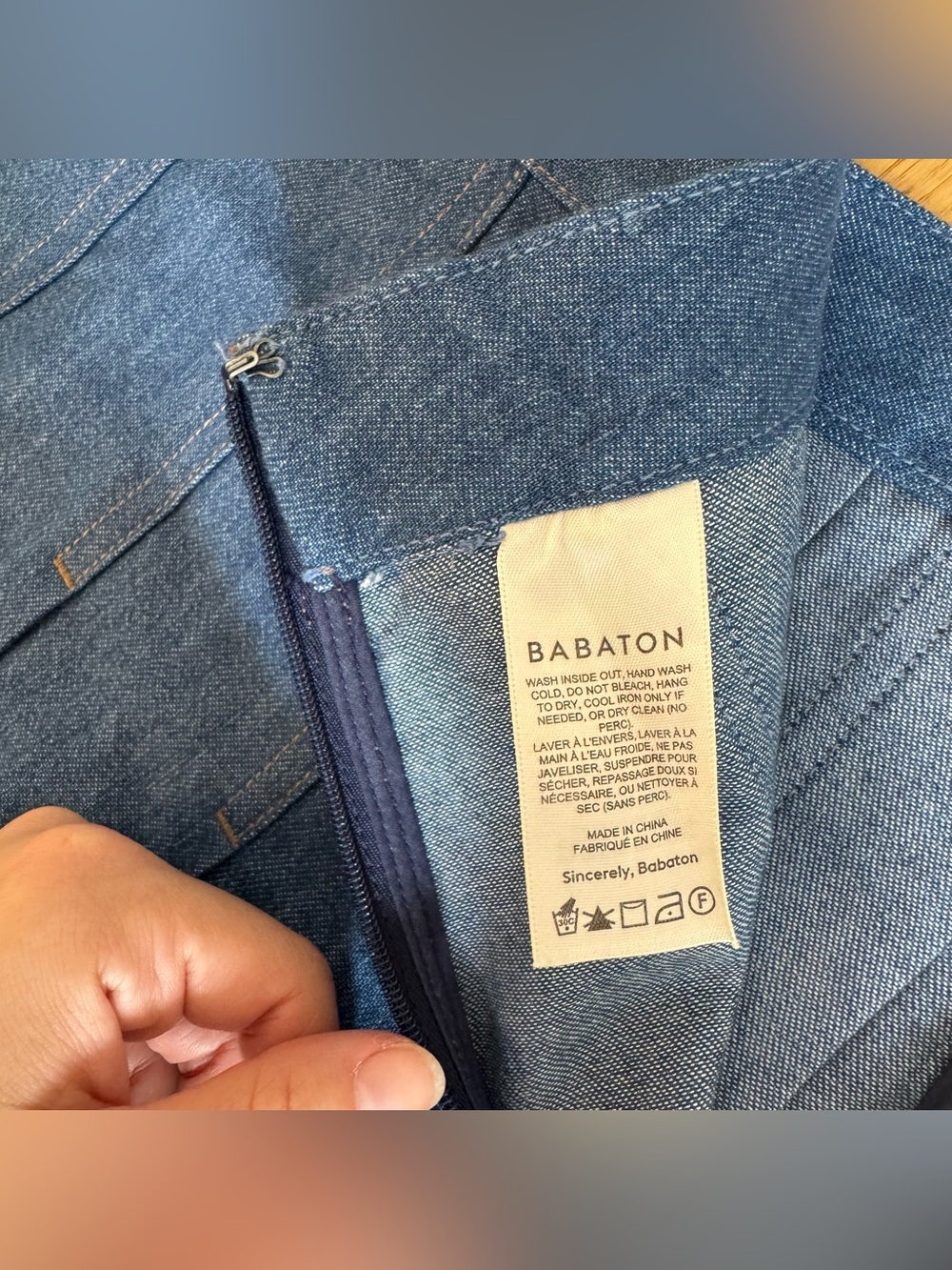 Babaton Pleated Denim Mini Skirt - Picture 7 of 8
